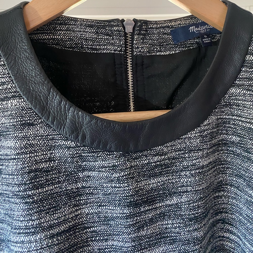 Madewell Black and White A-line Sleeveless Dress Size 0 - Picture 4 of 9